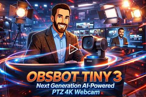 OBSBOT TINY 3 - Next Generation AI-Powered PTZ 4K Webcam, Gesture & Voice Recognition