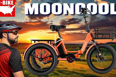 Mooncool TK1 Folding Electric Trike - 1000W Peak Power, 450lbs Load Capacity, 35-70mi Range