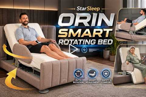 StarSleep Orin Smart Rotating Bed - One-Touch 90° Rotation, Mattress Included, 375lbs Capacity